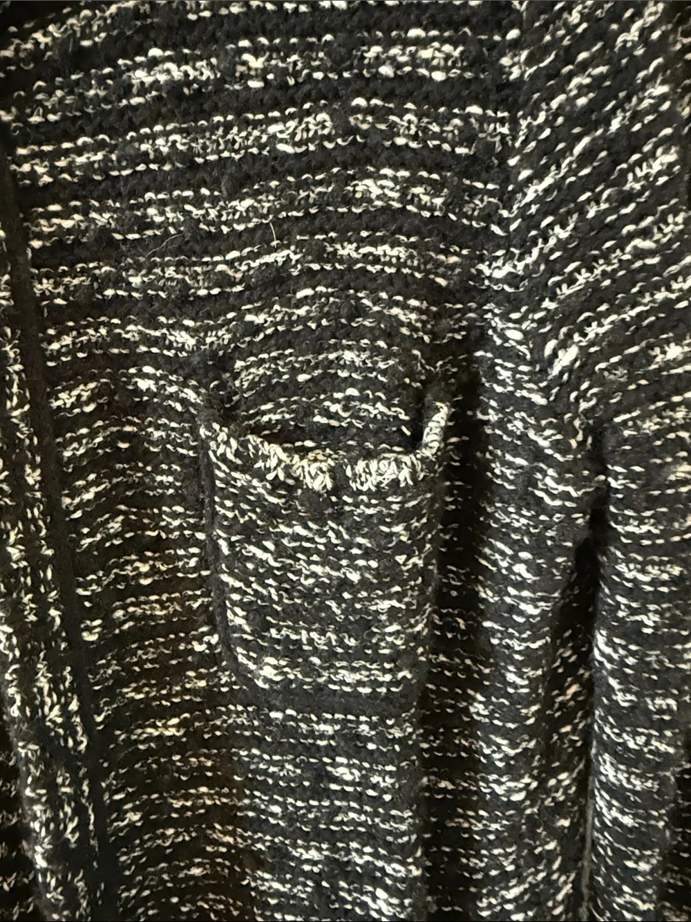LOFT Black & White Marled Knit  Cardigan